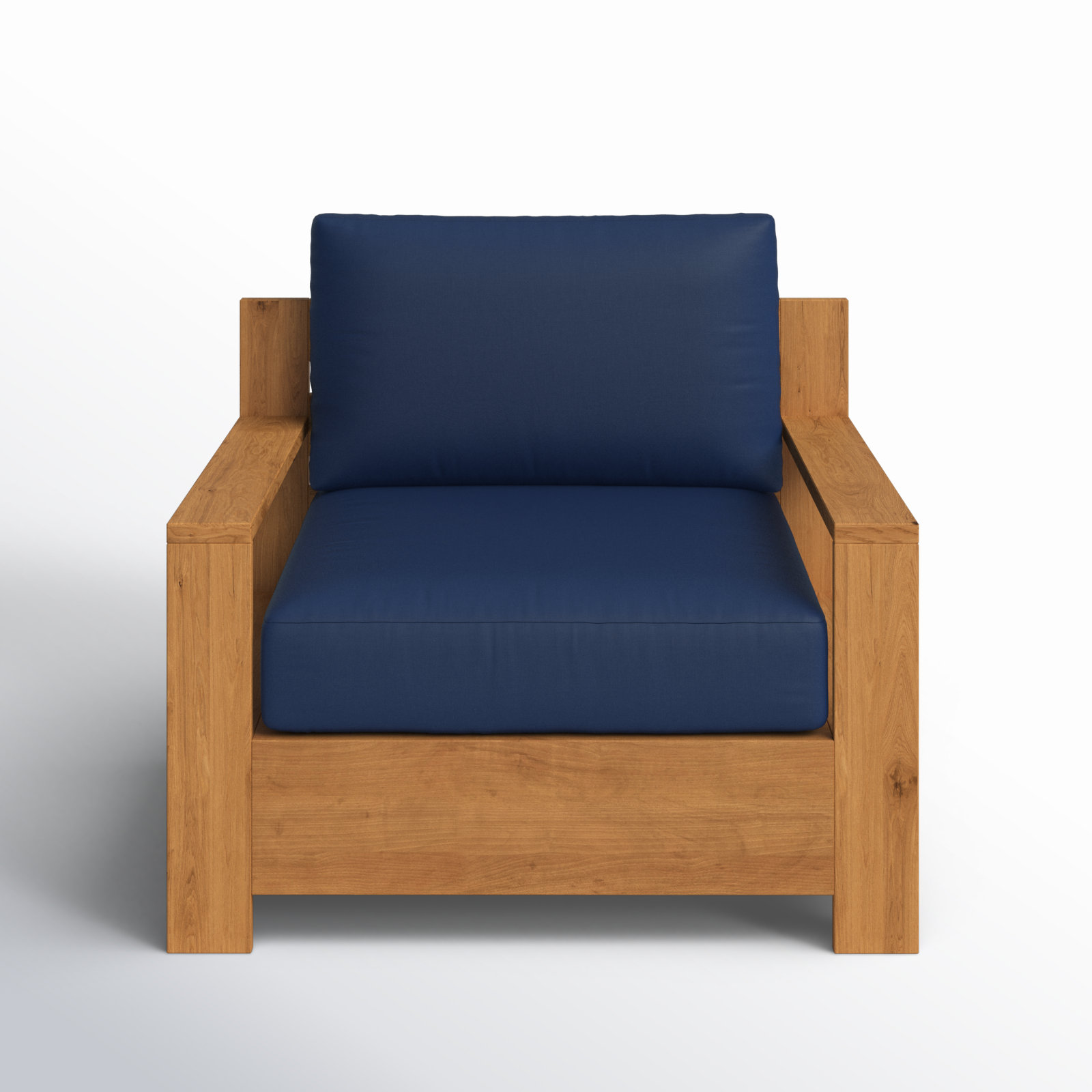 Miguelina Sunbrella® Patio Lounge Chair, Canvas Navy Sunbrella® Canvas, Natural Sanded