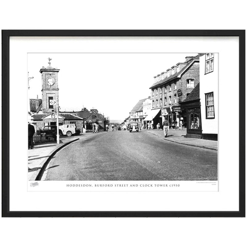 Hoddesdon, Burford Street And Clock Tower C1950 by Francis Frith - Single Picture Frame Print, 28cm H x 36cm W x 2.3cm D