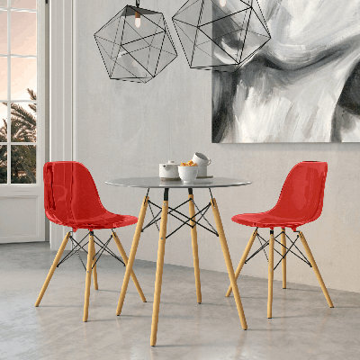 Dubuque 3-Piece Dining Set With Round Bistro Table And 2 Plastic Chairs