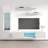 Beoll 85" Modern Floating Wall Mounted Entertainment Center with 16-Color LED Lighting, High Gloss Finish-823390921
