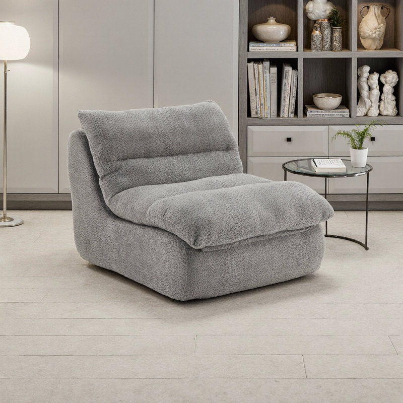 Fauteuil ergonomique en forme de nuage - canapé d'appoint moderne pour le salon, la chambre à coucher et le bureau, Gris