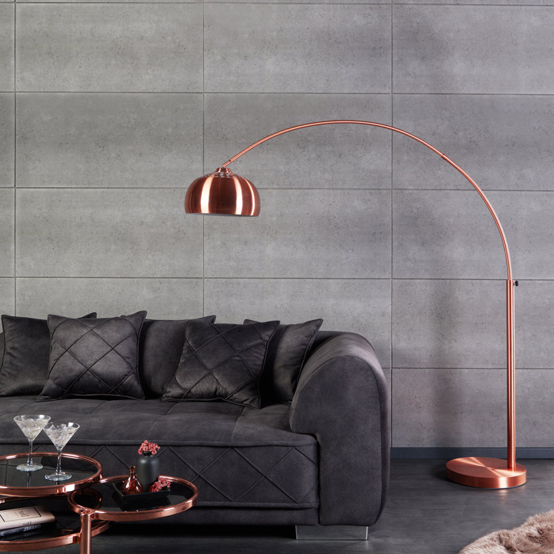 Ioanna 210cm Copper Arched Floor Lamp