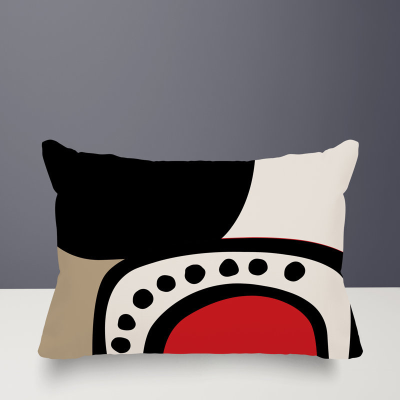 Coussin lombaire réversible intérieur / extérieur Sofi Minimalist, H 18 po x l 25 po, Rouge