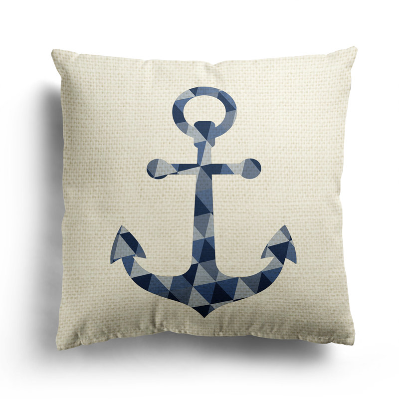 Coussin Anchor - Triangles In Blue Shade