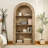 78.74" Tall 4-Tier Arched Bookcase with Open Display Storage Shelf-1757918069