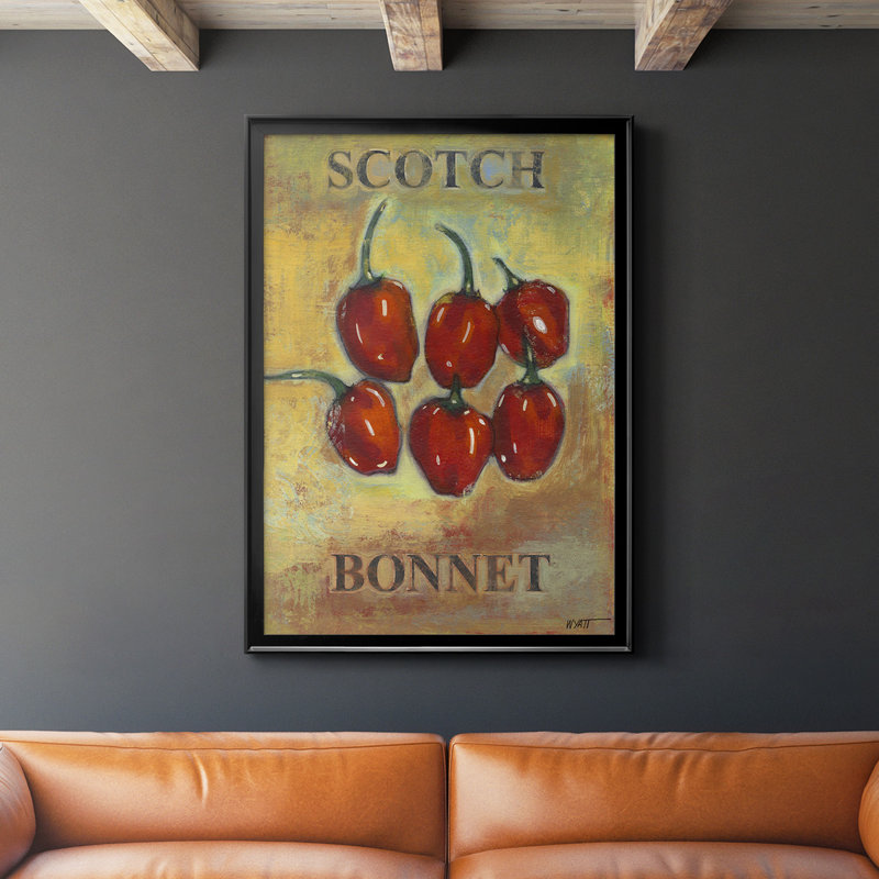 Toile encadrée de qualité supérieure Scotch Bonnet - prête à être accrochée, H 24,5 po x l 18,5 po, Noir