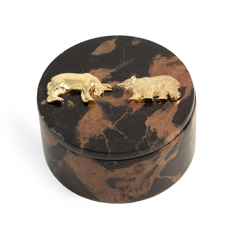 Boîte à accessoires rondes en marbre boursier