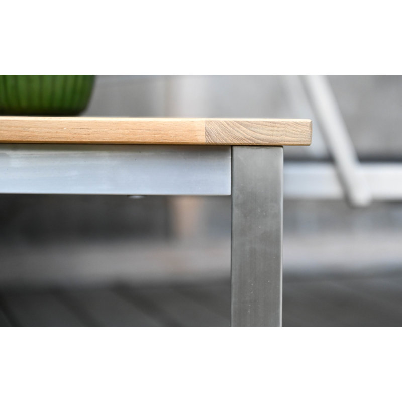 Avanti Teak Stainless Steel Outdoor Square Tall Side Table