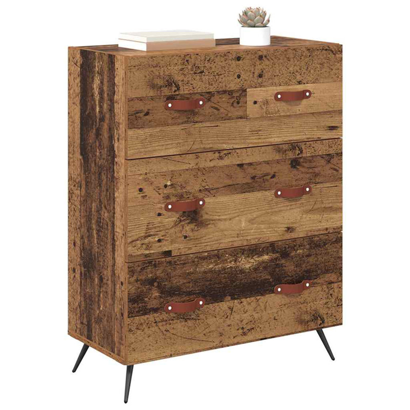 69.5 cm W Chest of Drawers, Black/Old Wood