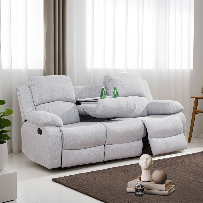 Haven Nova White Fluffy Linen Living Room Warm Sofa , Jeffcott Light Gray Linen Blend