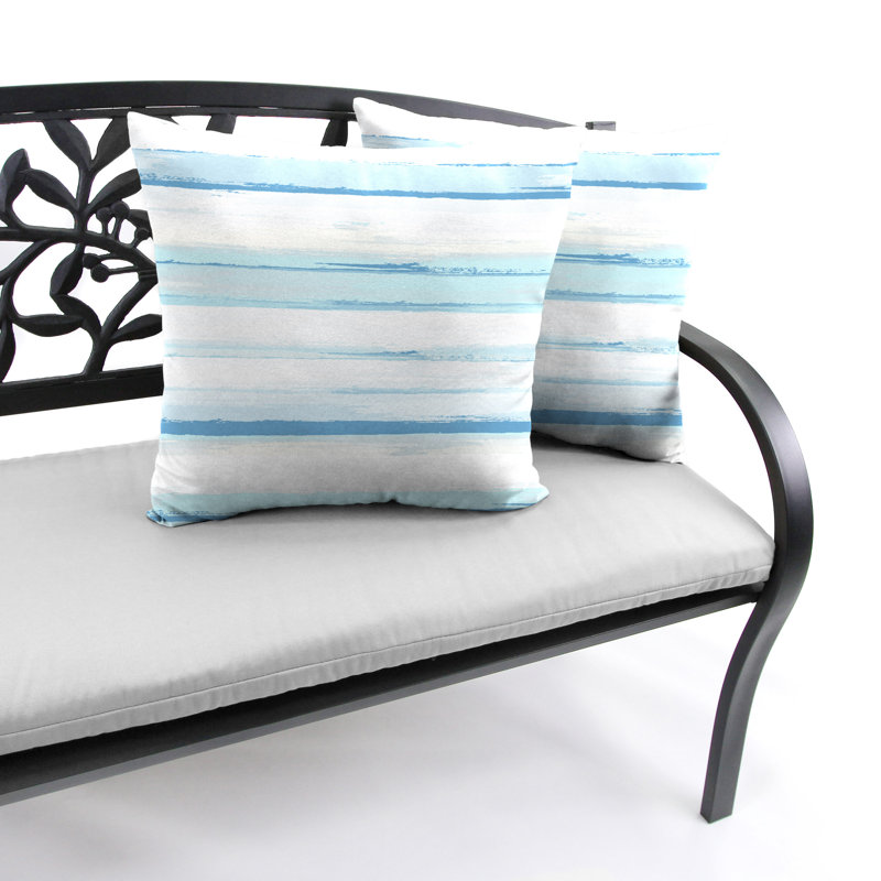 16" x 16" Westport Garden Multicolor Stripe Outdoor Throw Pillow (Set of 2), Ombre Blue