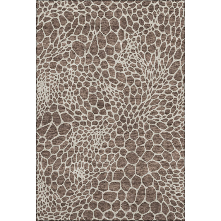 Premium Machine Washable Prisco Brown Rug