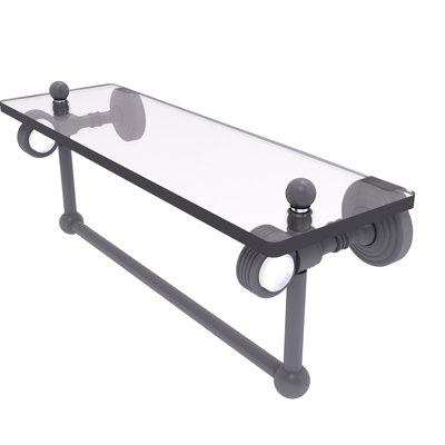 Jarrell Glass Bracket Shelf with Towel Bar