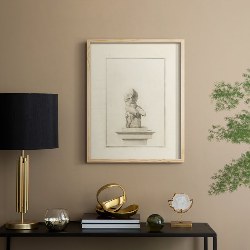 Vintage Sketch CX Framed Print - Solid Wood, Natural, 21" H x 17" W