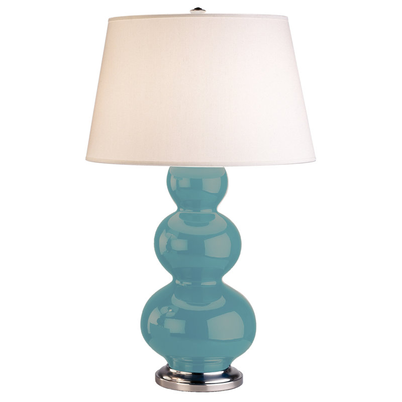 Triple Gourd Table Lamp, Egg Blue/Lucite