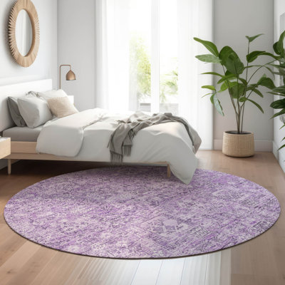 Tapis lilas 5 pi x 7 pi 6 po lavable à la machine Premium Cerrito AMF611