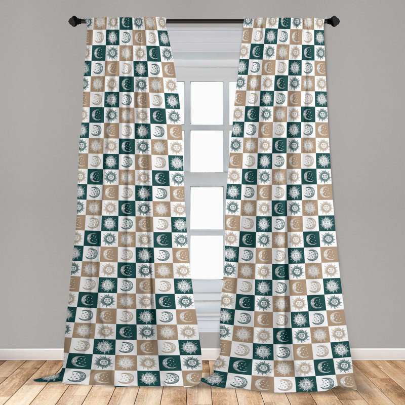 Zylas Semi Sheer Curtain Pair, 56" W x 63" H