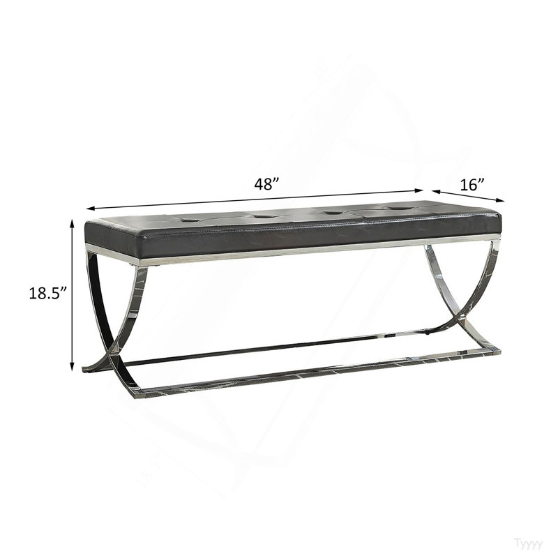 Banc noir à pieds courbés