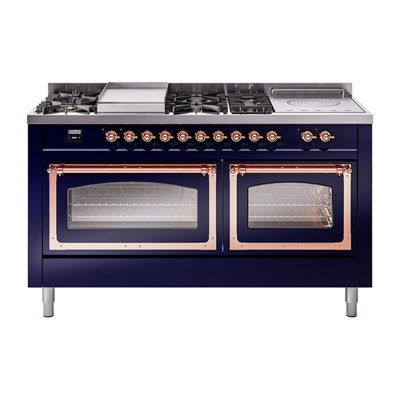 ILVE Nostalgie II Noblesse 60 po à 2 brûleurs, plaque chauffante, plaque de cuisson française