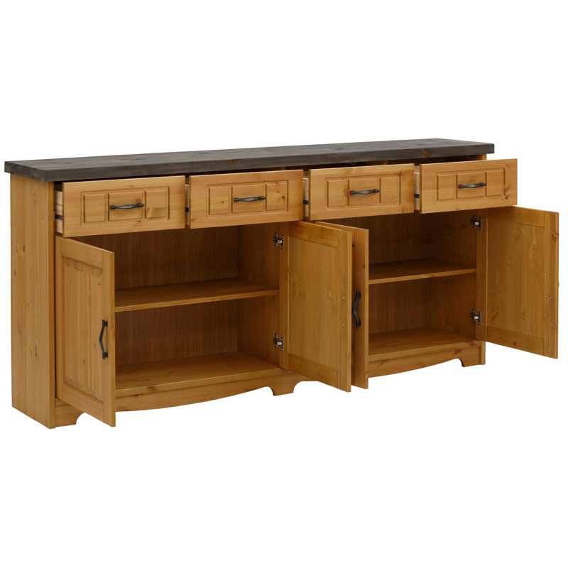 193.8cm Solid Wood Sideboard, Natural/Grey