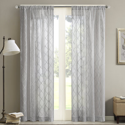 Irina Nirod Diamond Sheer Single Window Curtain Panel