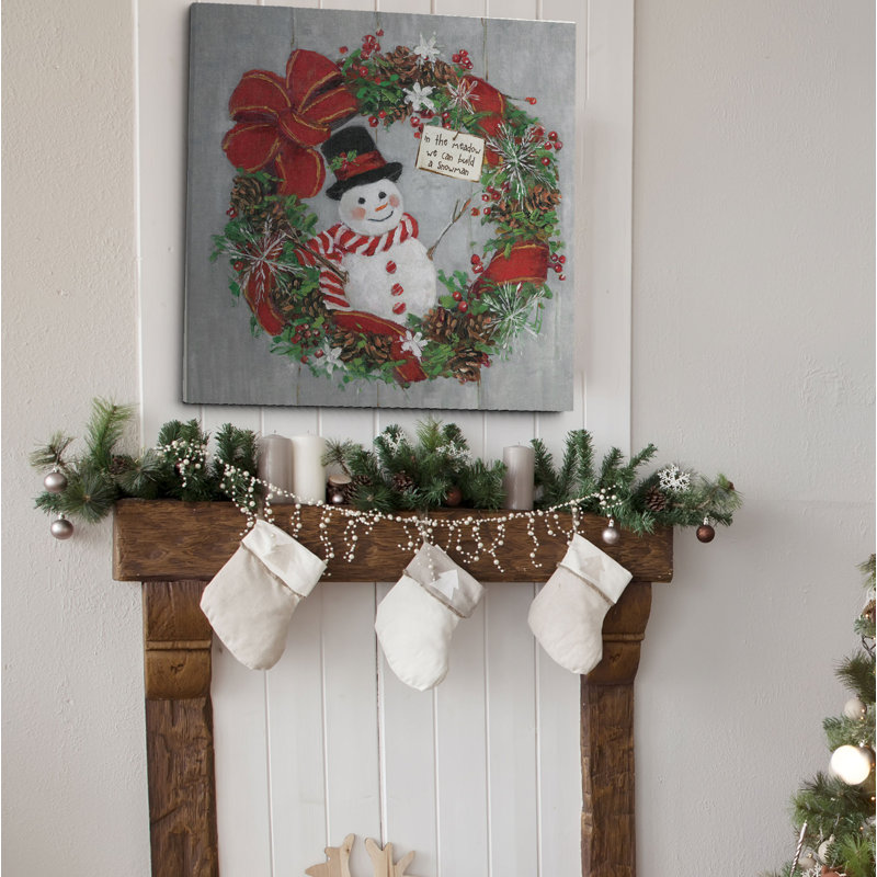 « mr. bonhomme de neige », peinture, H 24 po x l 24 po x P 1,5 po, Toile tendue