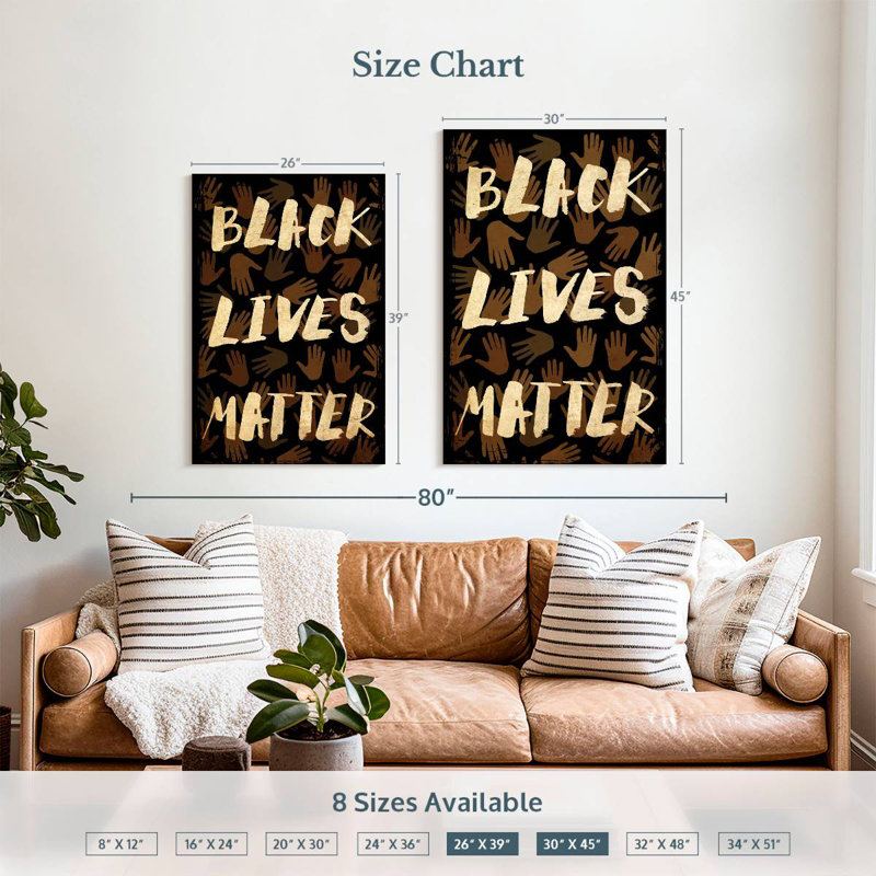 Motif de mains Khazi BLM, H 39 po x l 26 po