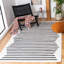 Tapis ivoire / noir en coton fabriqué à la main Mando-1142500635