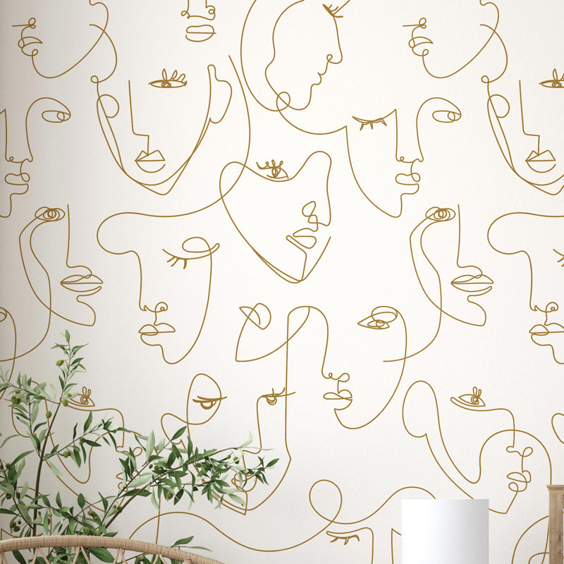 Murale texturée Farrwood, Doré, L 24 po x L 96 po