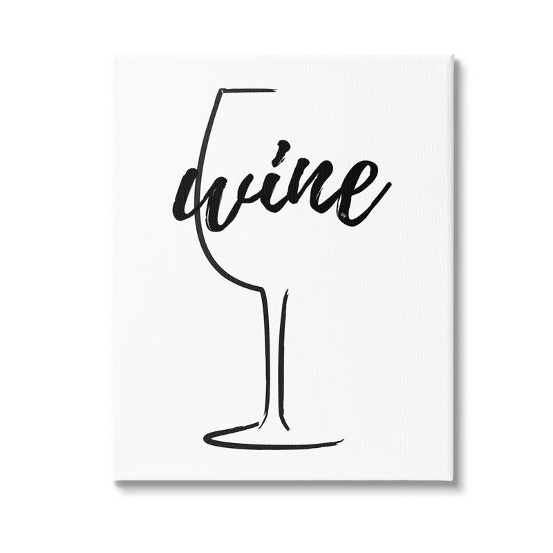 "Verre à vin minimal" par Martina Pavlova sur toile, H 30 po x l 24 po