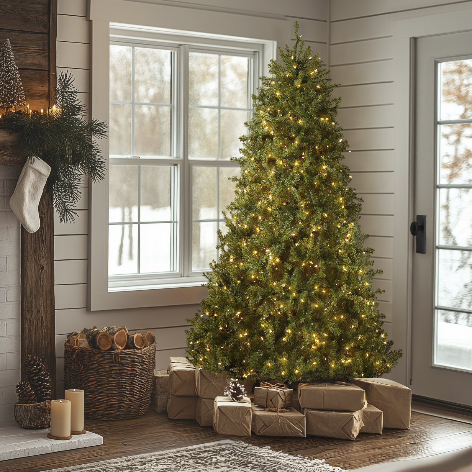  9ft. Dunhill Fir Tree with Clear Lights, 6.5', Clear/White Lights