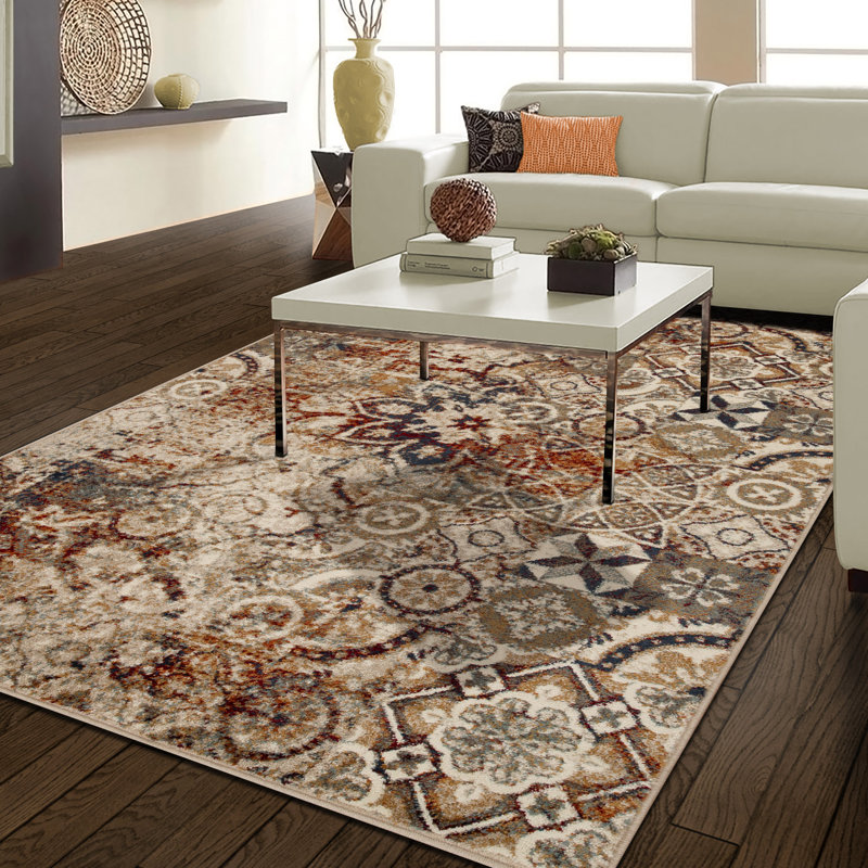 Tapis d'intérieur médaillon Dickerson, Rectangulaire 8 pi x 10 pi