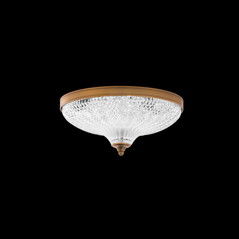 Roma 1 Light Flush Mount, Aged Brass, 5.6" H x 12.1" W x 12.1" D