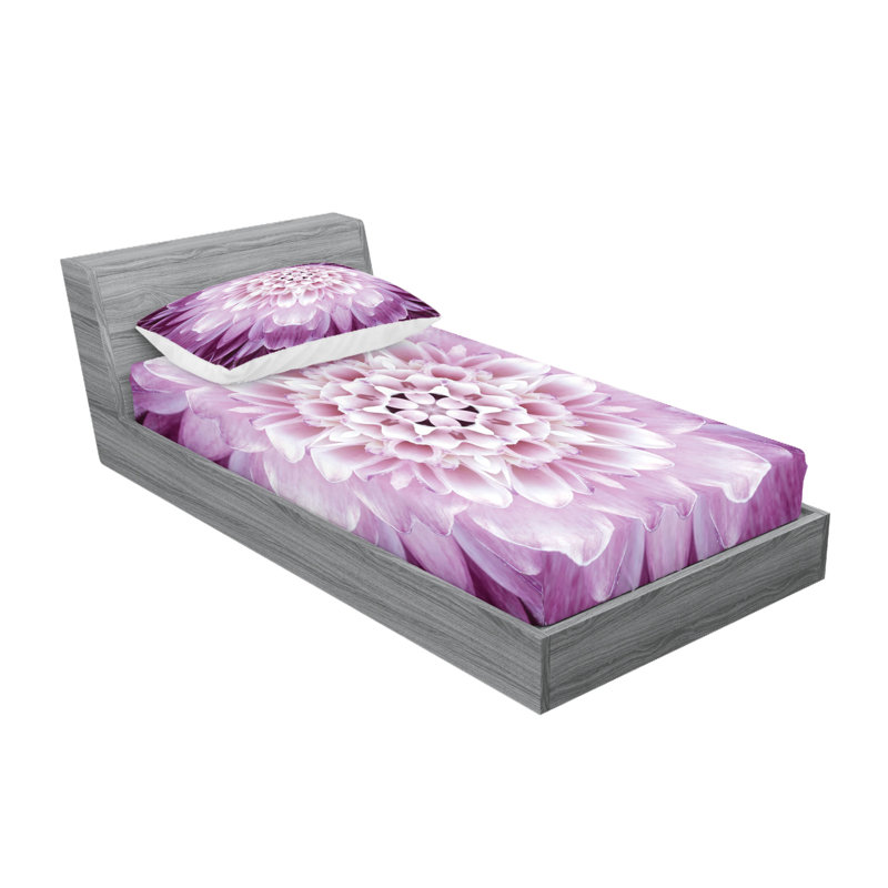 Ensemble de taie décorative à motif floral Ambesonne, violet et lilas pâle