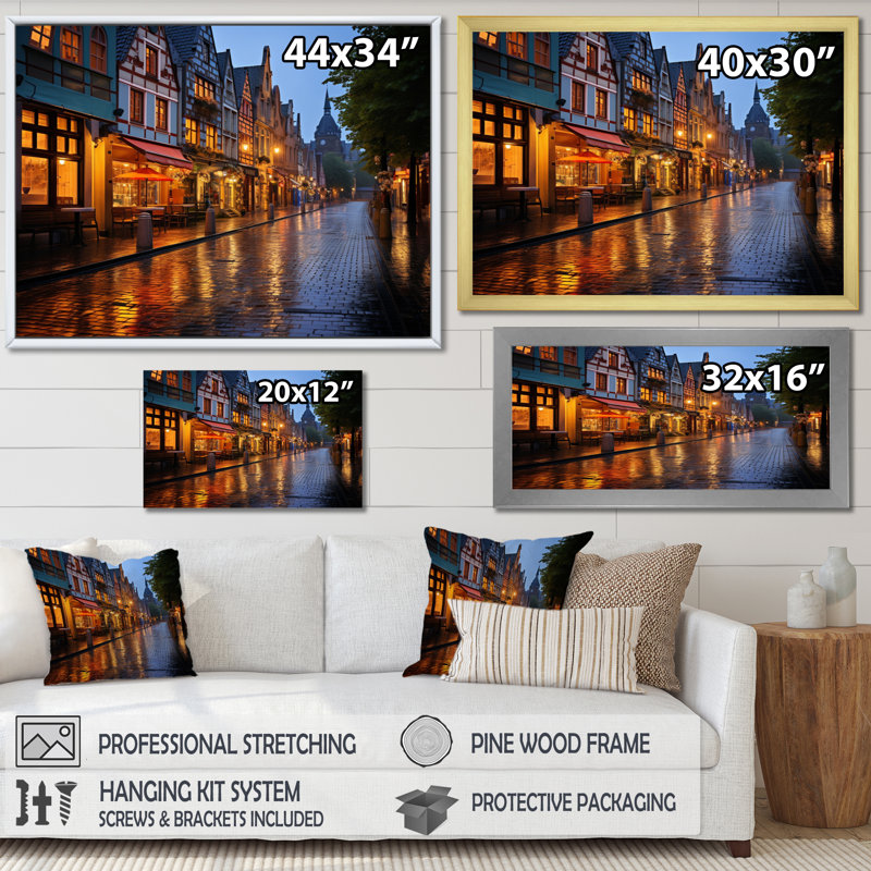 Marsenio Allemagne Dresde Baroque City II - reproduction, Cadre flottant blanc, H 24 po x l 32 po
