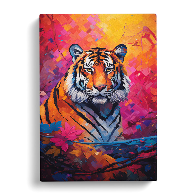 Tiger Colour Field - Rectangle Print, 60cm H x 40cm W x 3cm D