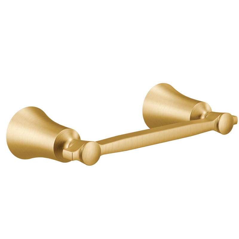 Flara Pivoting Wall Mount Toilet Paper Holder, Brushed Gold