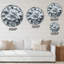 Vagues de peinture blanche et grise - grande horloge murale moderne-73142852