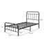 Lit simple en métal noir avec tête de lit rétro, sommier sans sommier, rangement facile et silencieux-129628427-129628429