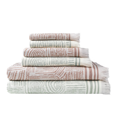 ARCANA Set of 4 Washcloth Coffee | Lightweight, Quickdry, Decorative, Luxury, with Fringes