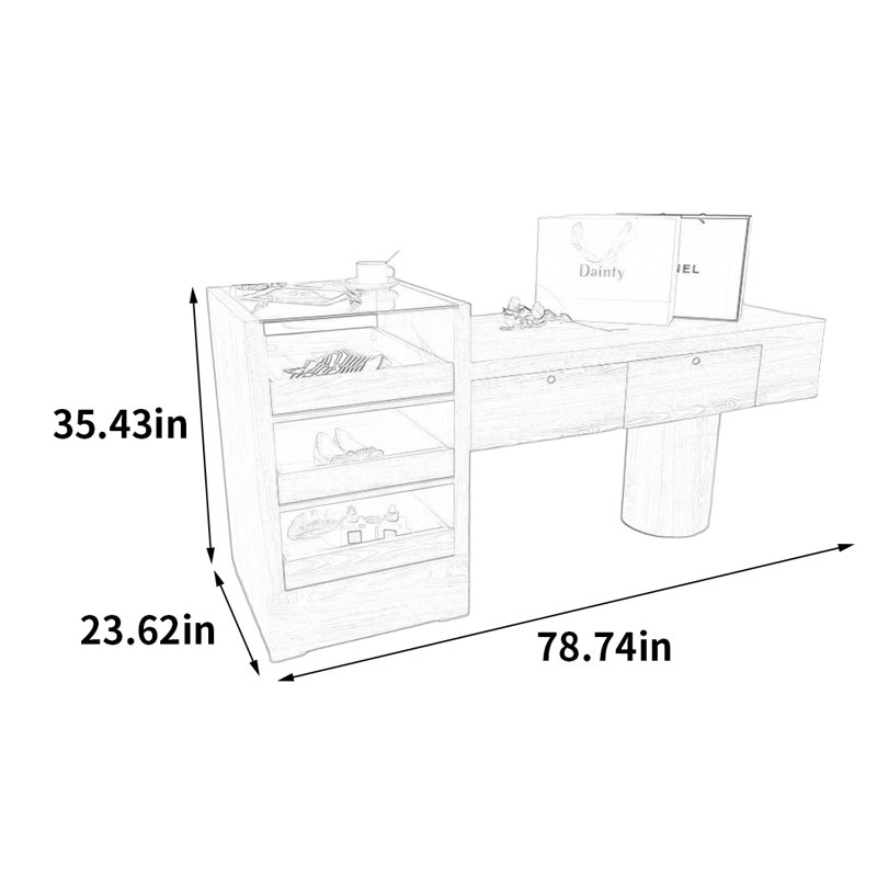 Armoire pour îlot central Log Log, H 35,43 po x l 78,74 po x P 23,62 po