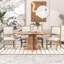 Ensemble de table de salle à manger 5 pièces, table extensible rustique avec rallonge amovible et 4 chaises rembourrées-599260481