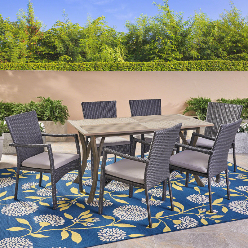 Kendra 7 Piece Dining Set with Cushions
