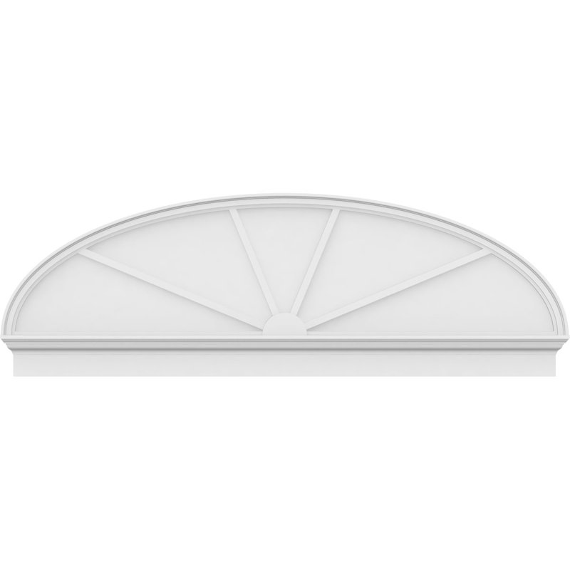 Fronton elliptique à 4 rayons de qualité architecturale en PVC, H 26 3/8 po x l 78 po x P 2 3/4 po