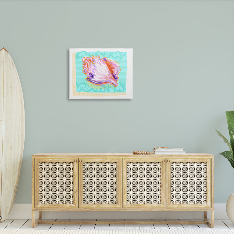 Art nautique sur toile à motif de coquillage, Toile tendue, H 24 po x l 30 po x P 1,5 po