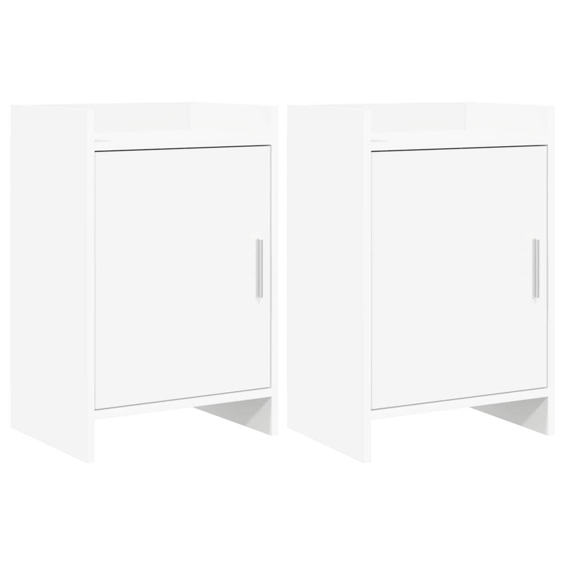 40 cm W Bedside Table, White