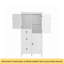Armoire de rangement multifonctionnelle rétro avec tablettes réglables, 3 tiroirs et 3 compartiments fermés - Organisateur élégant et polyvalent pour le salon, la cuisine ou le bureau, blanc