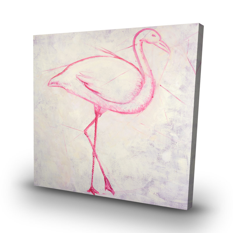 Flamingo sketch - 32"x32" art on canvas