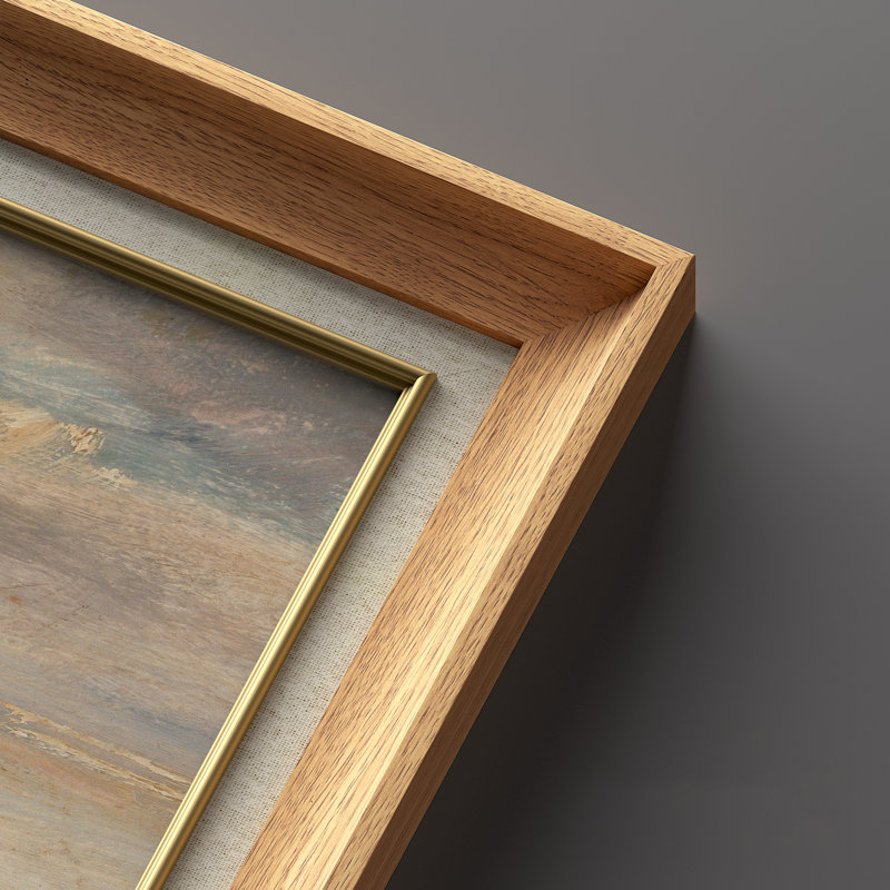 Set of 2 Premium Framed Art Vintage Abstract Artworks on Premium Canvas with 26"x36" Frame, Natural