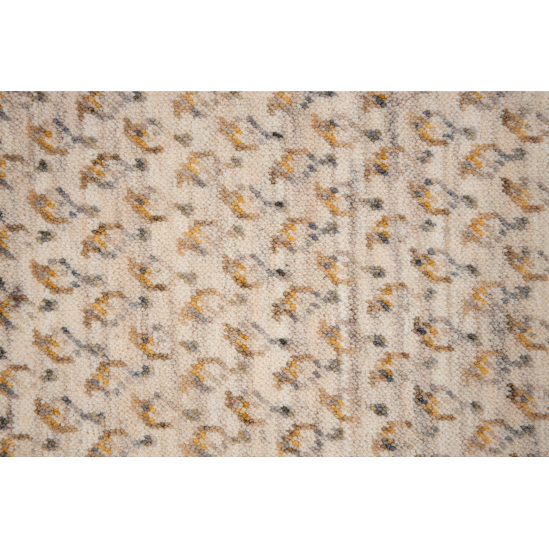 Nahili Machine Woven Wool Beige Rug, Runner 67 x 225cm